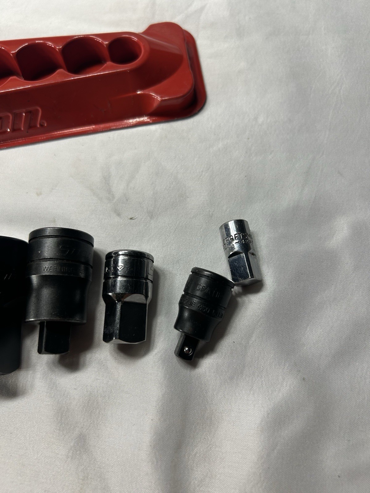 Nice Snap-On Tools 1206GS 6-Piece Combination Square Drive Adapter Set READ!
