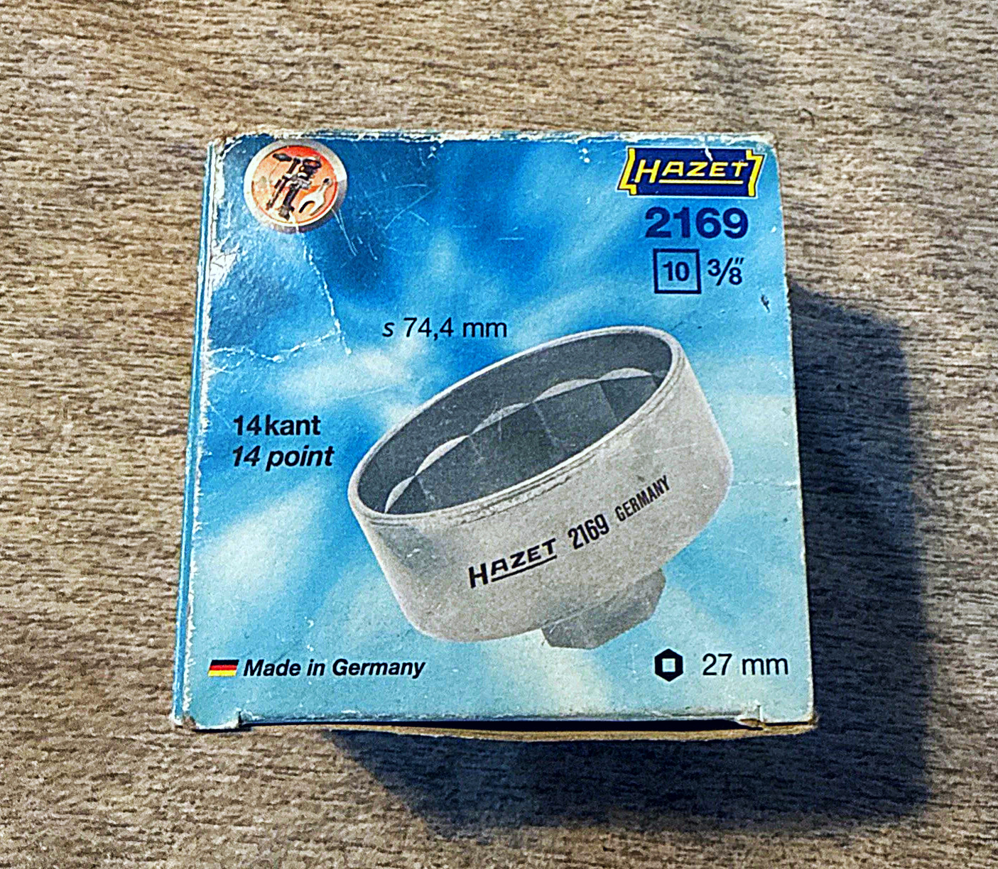 HAZET 2169 74mm Oil Filter Wrench Cup – OEM German Tool – ⅜» Square Drive