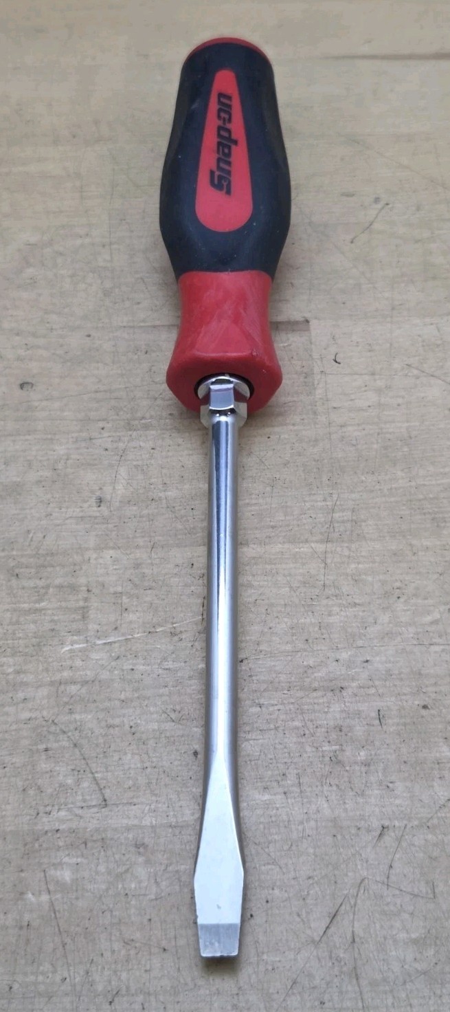 Snap On SGD6BR – 5/16″ Flat Tip X 6″ Long Blade Red Soft Grip Screwdriver Nice