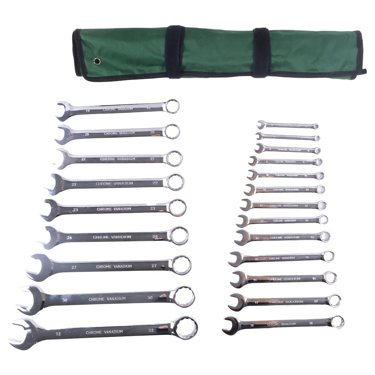 22 Pieces Metric Full-Polished Combination Wrench Set TY19977 for John Deere