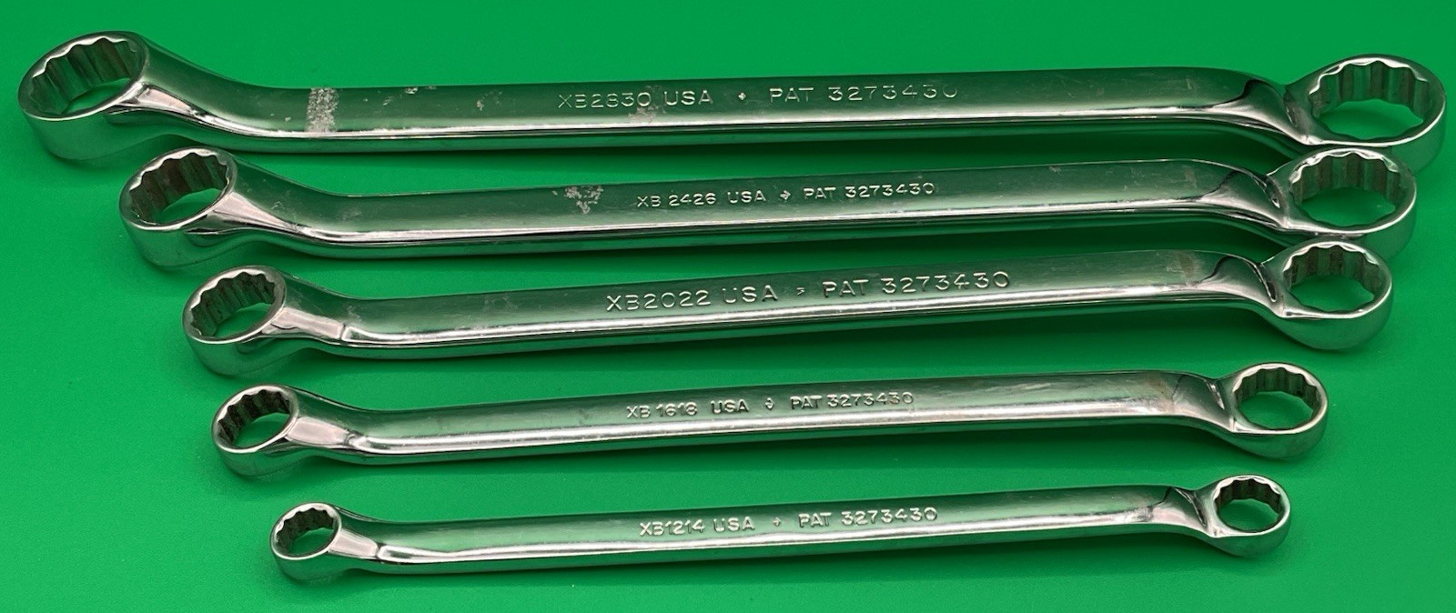 SNAP ON SAE 12pt Box End Offset Wrench Set 15/16″ to 3/8″ XB2830-XB1214 NICE
