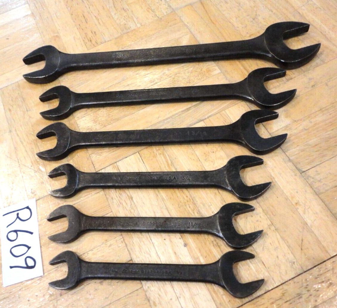 SNAP-ON TOOLS 6 PIECE SAE. OPEN-END WRENCH SET 9/16 -5/8 TO 15/16-1 INCH