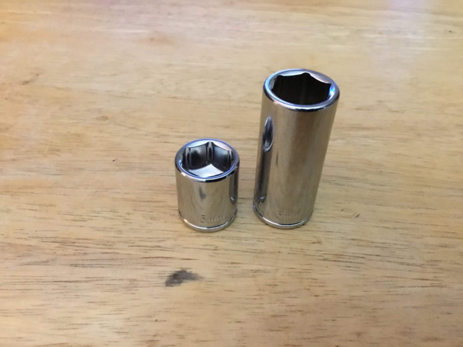 2pcs sockets 15mm 1/4″ drive deep and shallow