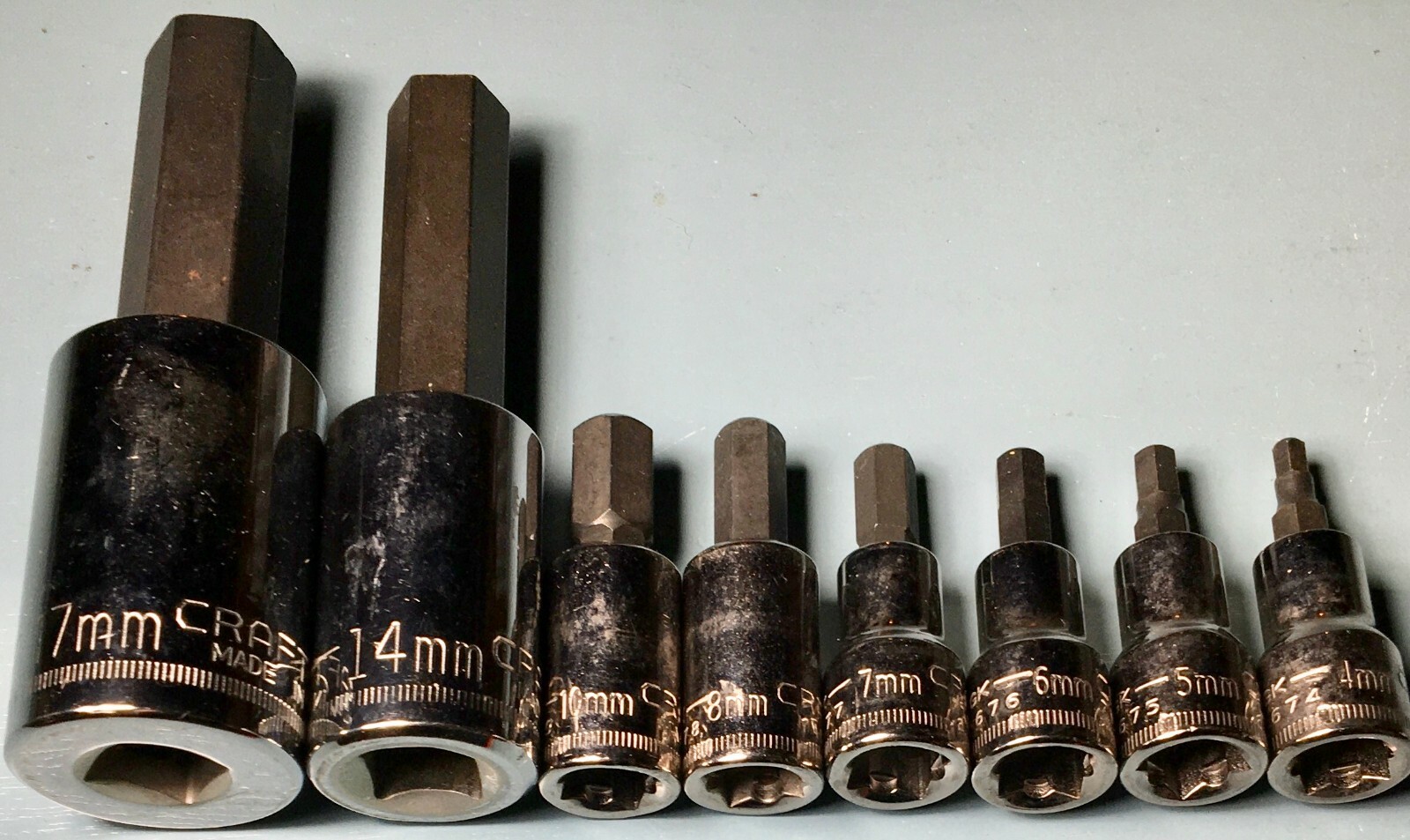 JUMBO 13 PC CRAFTSMAN METRIC HEX SOCKET SET 1/4, 3/8,1/2 IN, INCH DRIVE SOCKETS