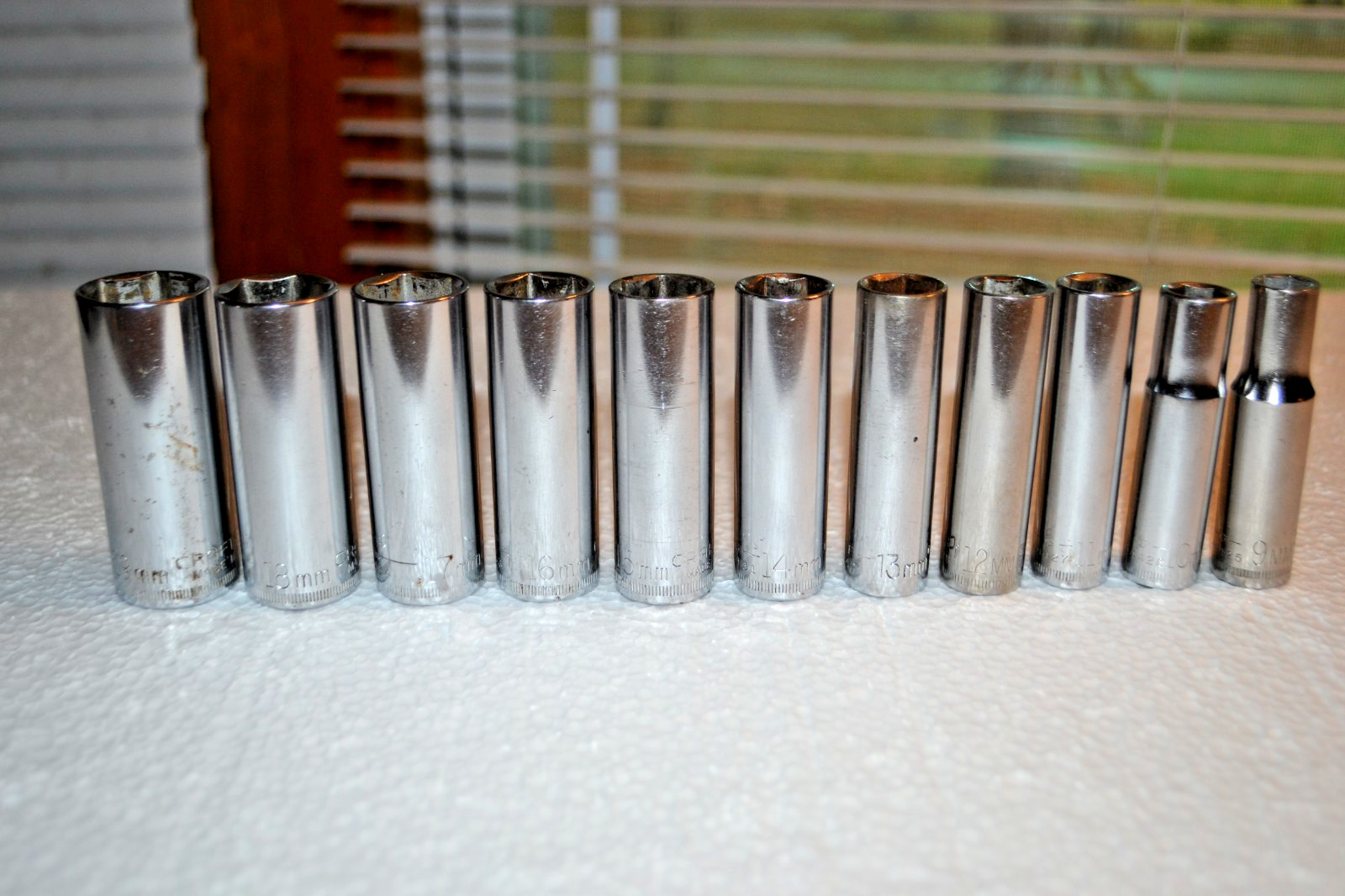 Craftsman Metric 3/8 Drive Deep Well 6 Point 9-19MM Sockets Made in USA 11 Pcs