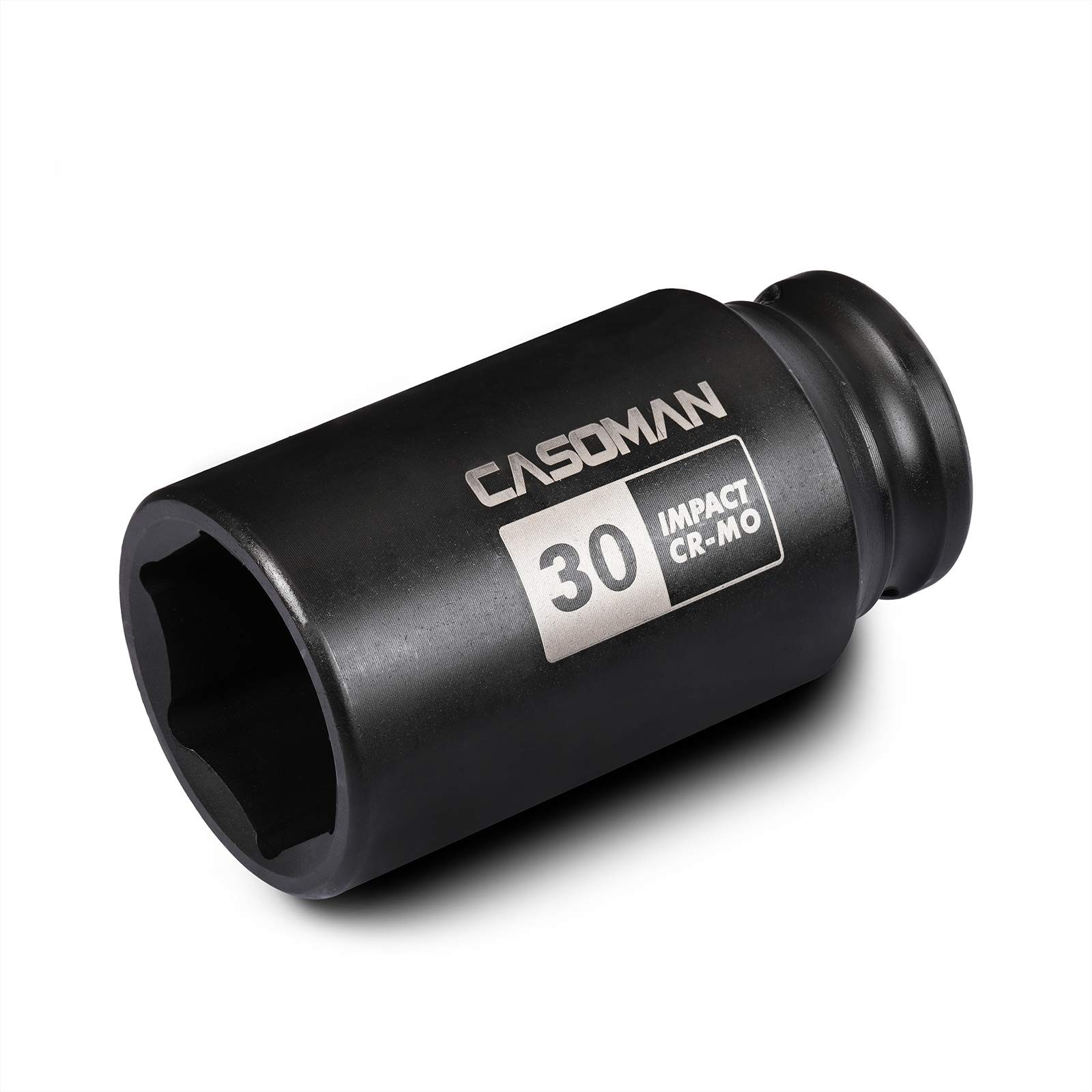CASOMAN 1/2″ Drive x 30 mm Deep 6 PT Impact Socket, CR-MO, 30 (Deep)