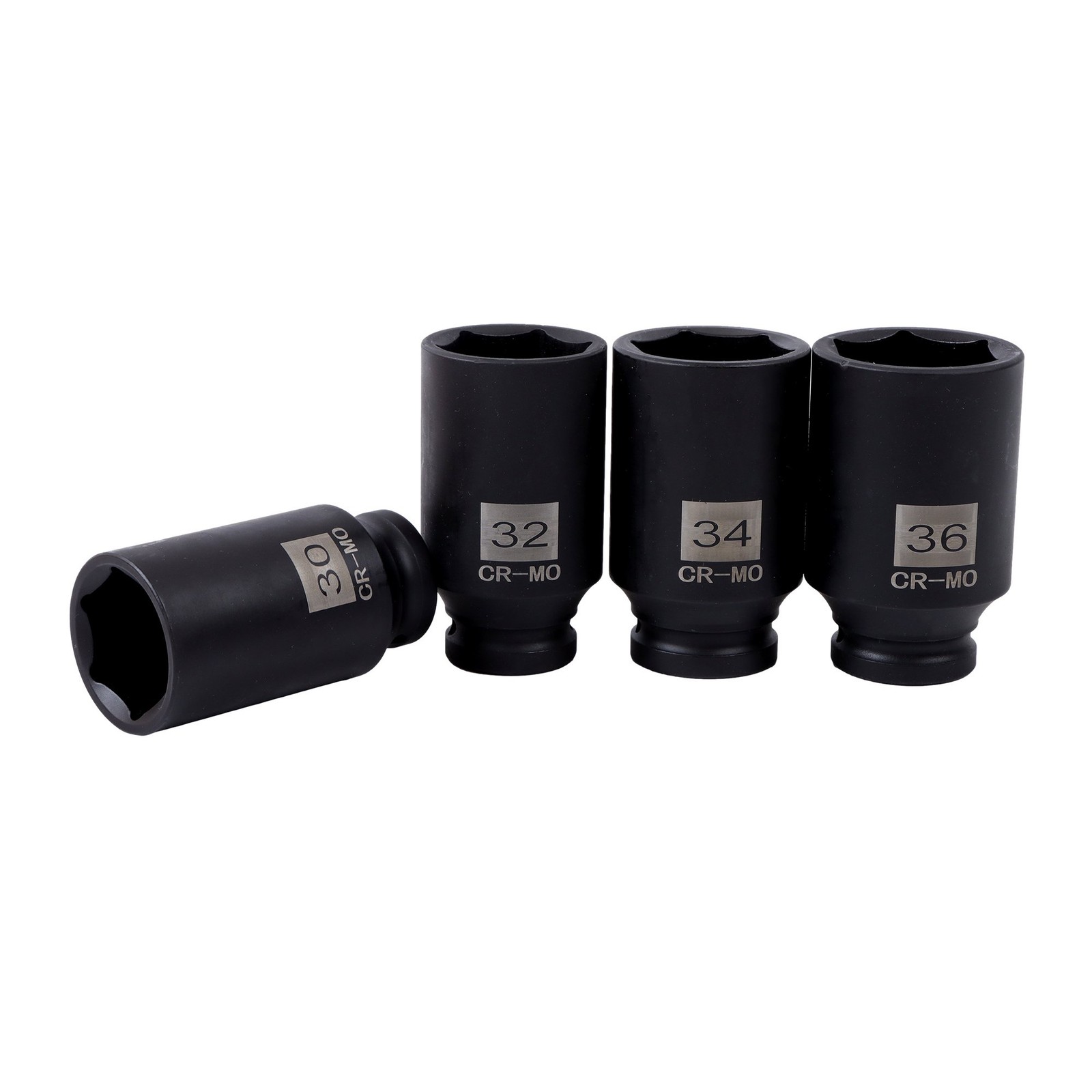 4pcs 1/2″ Drive Deep Spindle Axle Nut Socket Set 30mm 32mm 34mm 36mm 12pt w/ Box