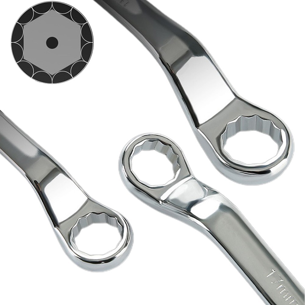 Offset Box End Wrench Spanners Carbon Steel Metric 45-Degree Long Double Ring