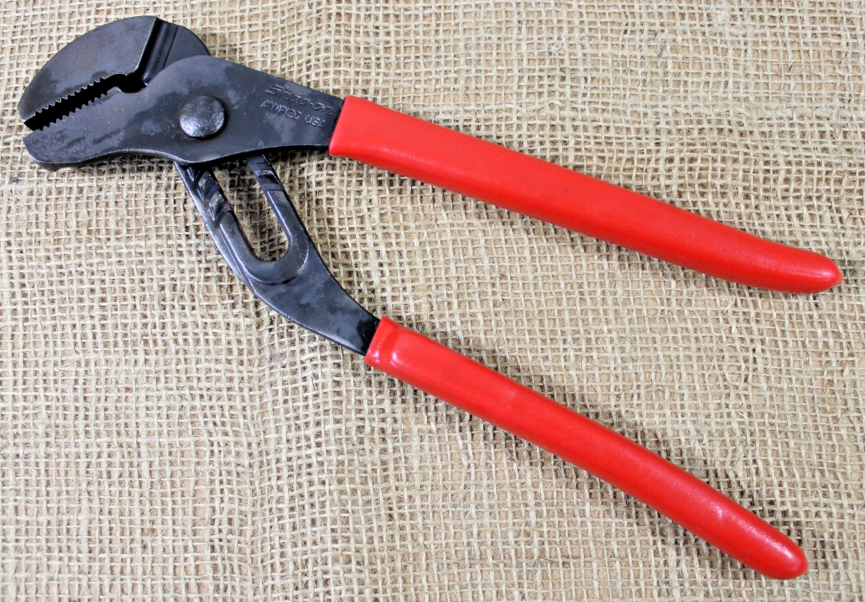 Snap-on AWP120 Adjustable Joint Pliers Soft Grip Red Spring Loaded Tool USA VG