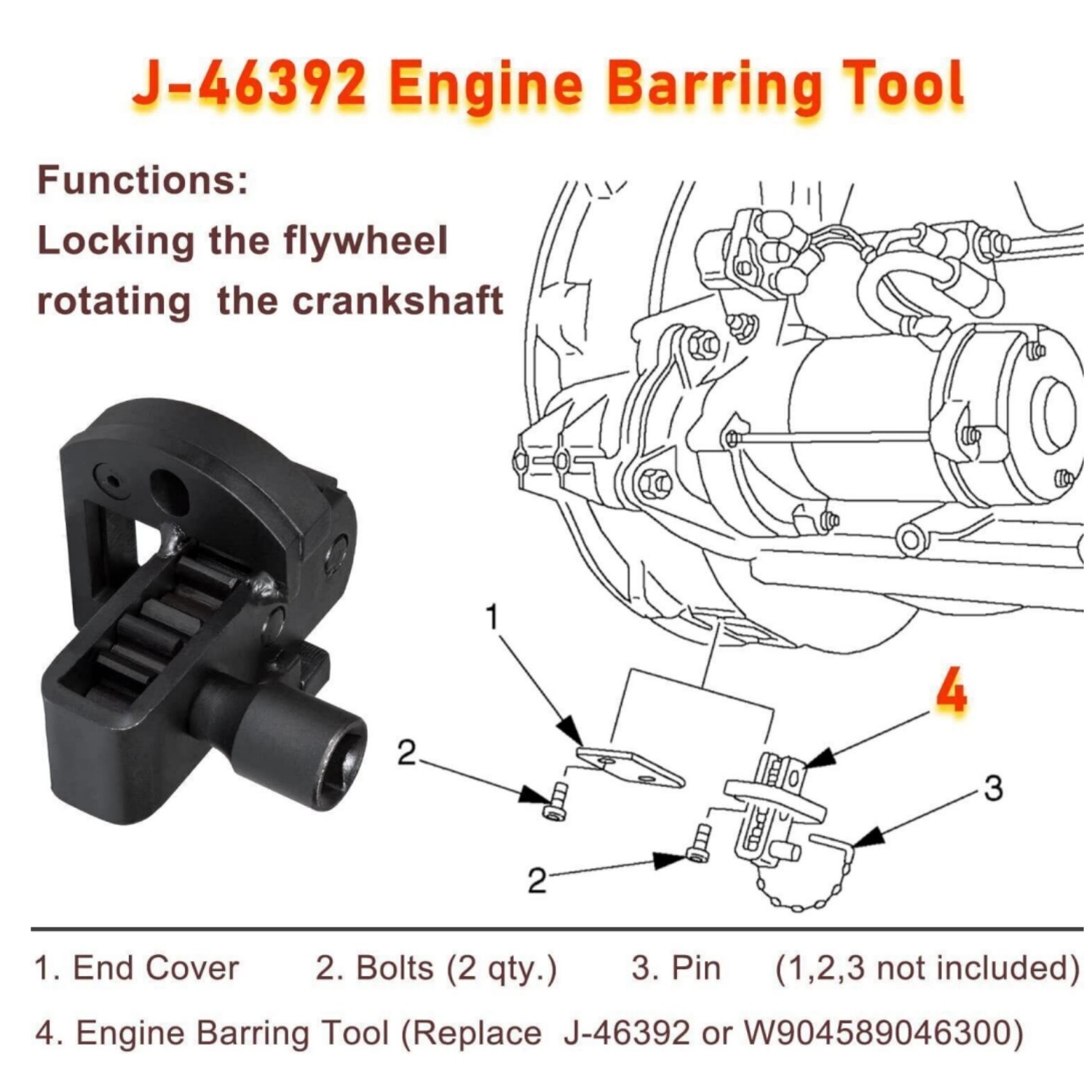 W470589046300 J-46392 Engine Barring Tool for Detroit Diesel DD13 DD15 DD16