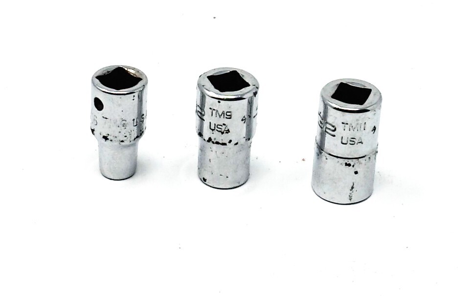 Snap-On USA [TM6, TM9, TM11] 3/16″/9/32″/11/32″ Sockets 1/4″-Drive, 6-Point