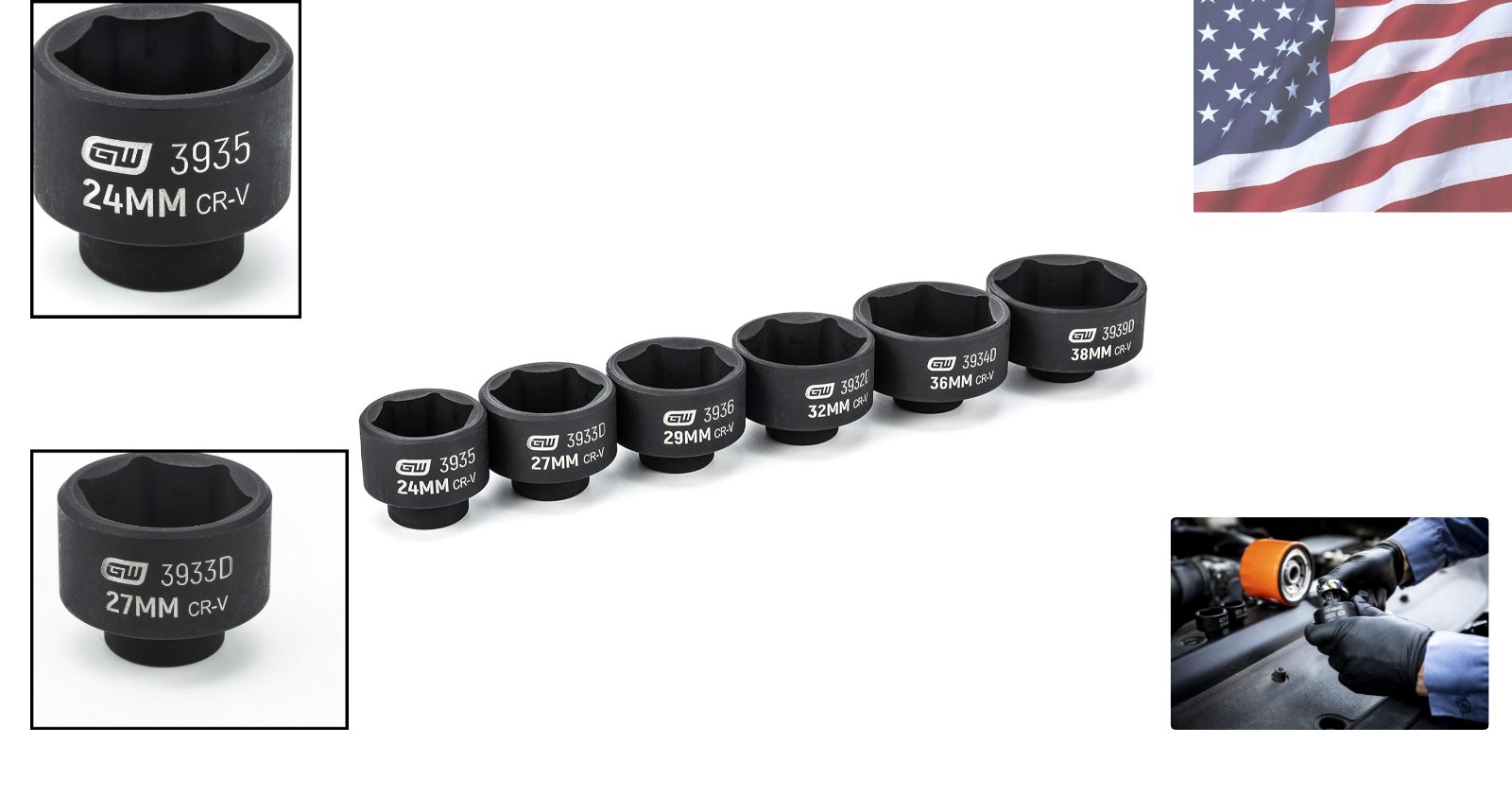 Corrosion-Resistant 6-Piece Oil Canister Socket Set with Fastener Drive Bit