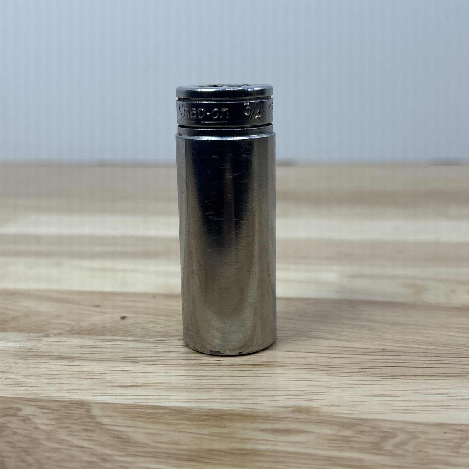 Snap-on Tools 3/8″ Drive 3/4″ 12 Point Deep Chrome Socket SF241 USA Vintage