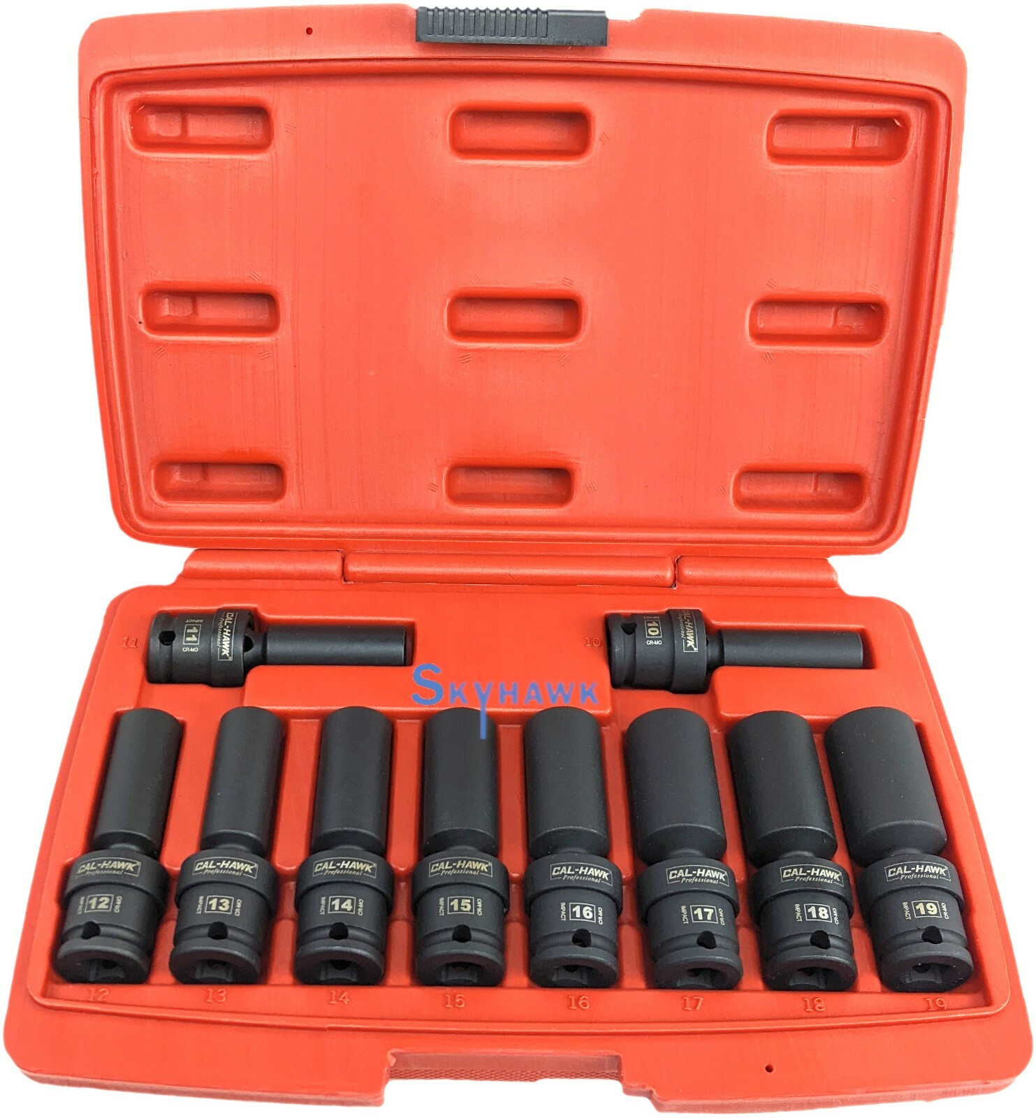 10Pc 3/8″ Drive Universal Swivel Deep Impact Socket Set (METRIC) PRO Radius Set