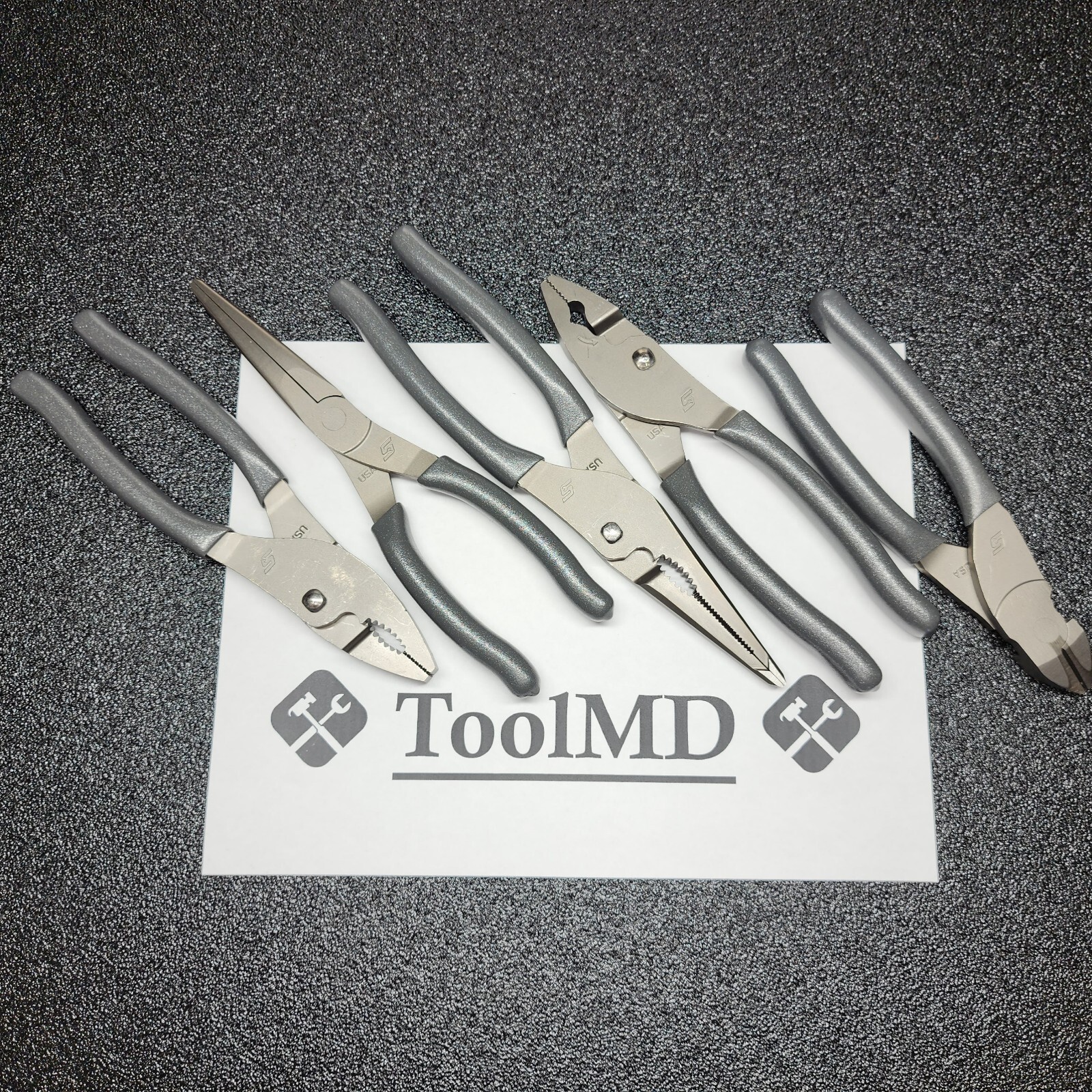 Snap-on Tools USA NEW 5pc DARK TITANIUM Combo Plier & Cutter Lot Set LN47ACF