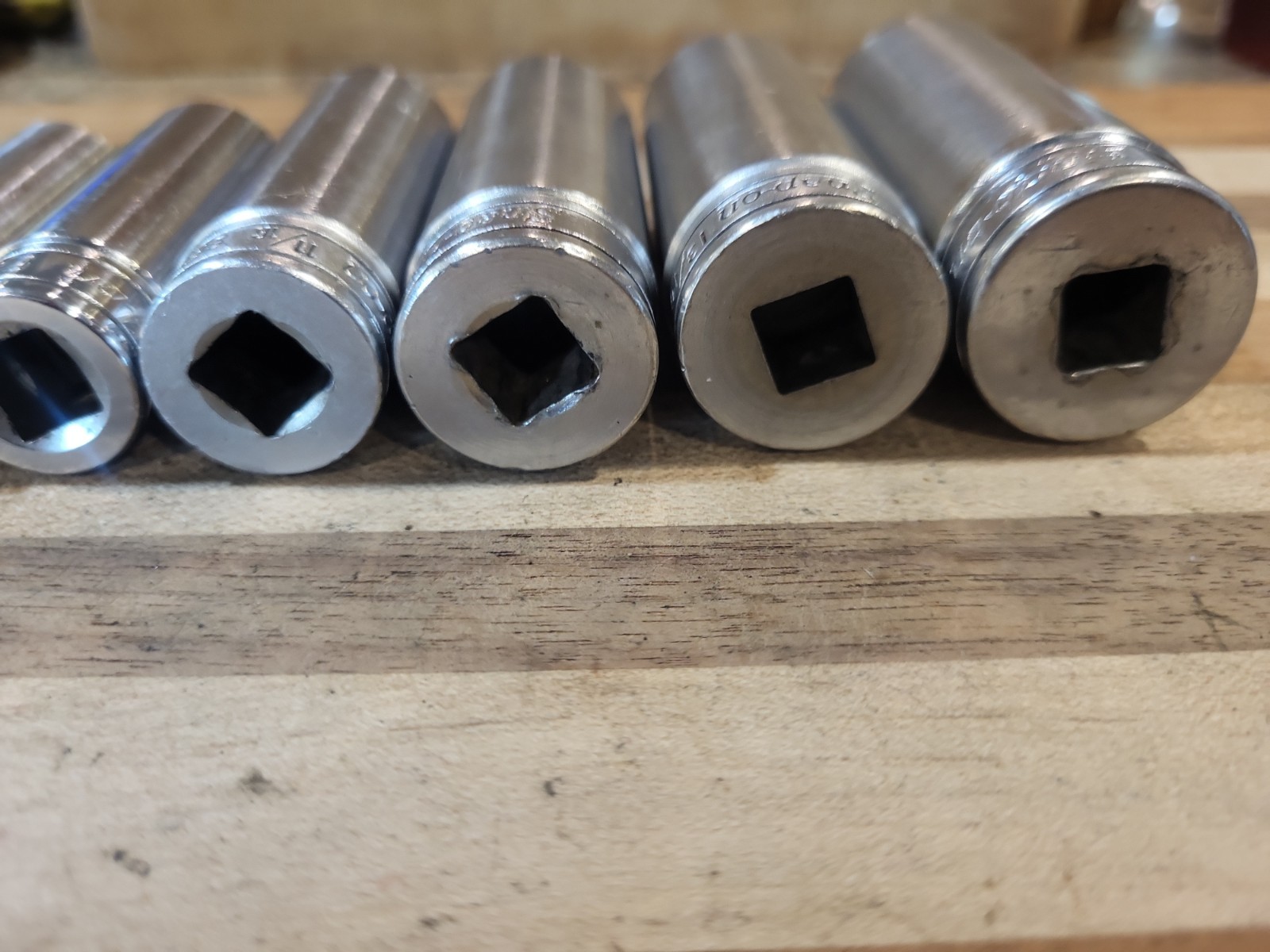 Snap-On 9 Pc. 3/8″ Dr. 6 Pt. SAE Deep Socket Set 209SFS 3/8″-7/8″ GUC 🔥 🇺🇸
