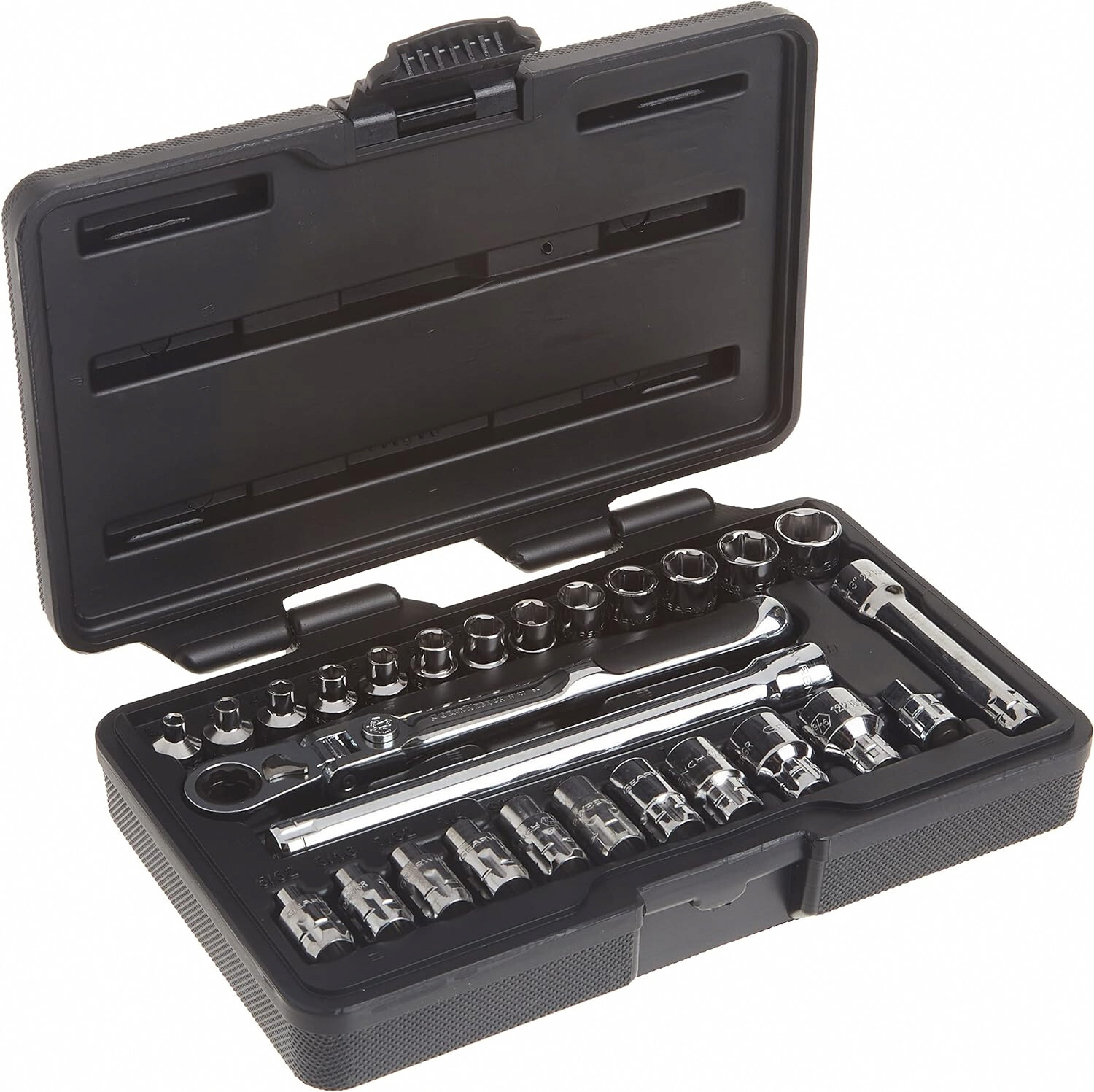 GEARWRENCH 27pc 1/4″ Pass-Thru 6pt SAE/Metric Socket Tool Set 891427