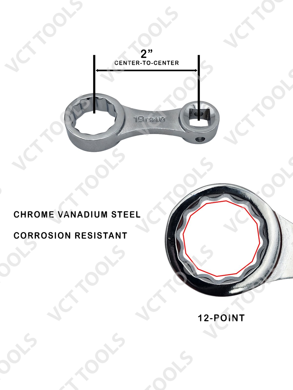 VCT 12Pc Metric 12-Point Box End Torque Adapter Extension Set, 3/8″ Dr. 10-19mm