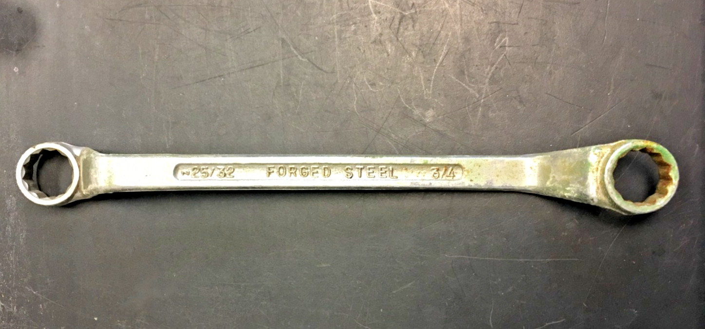 25/32in, 3/4in Double Box End Offset Wrench Forged STEEL, USA