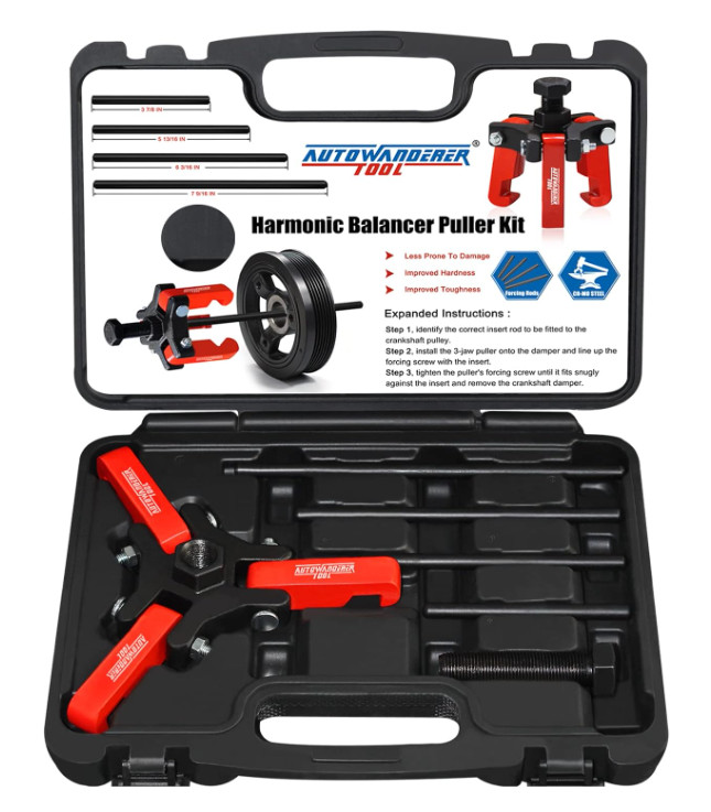 Harmonic Balancer Puller Crank Pulley Removal Kit Engine Motor Rod Auto LS GM US