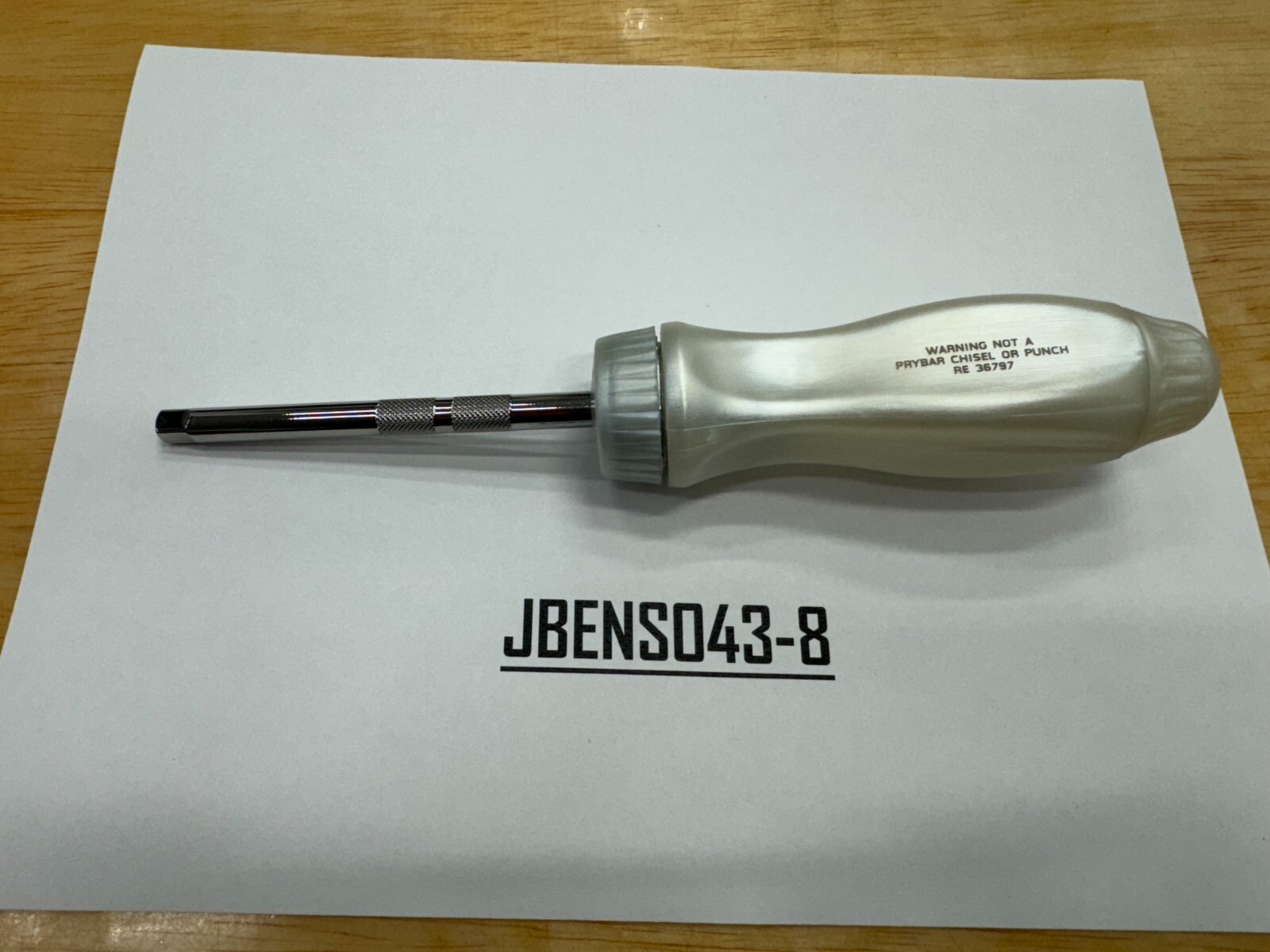 Snap-on Tools NEW PEARL WHITE 1/4″ Drive Hard Grip 4″ Ratcheting Driver TMR4PW