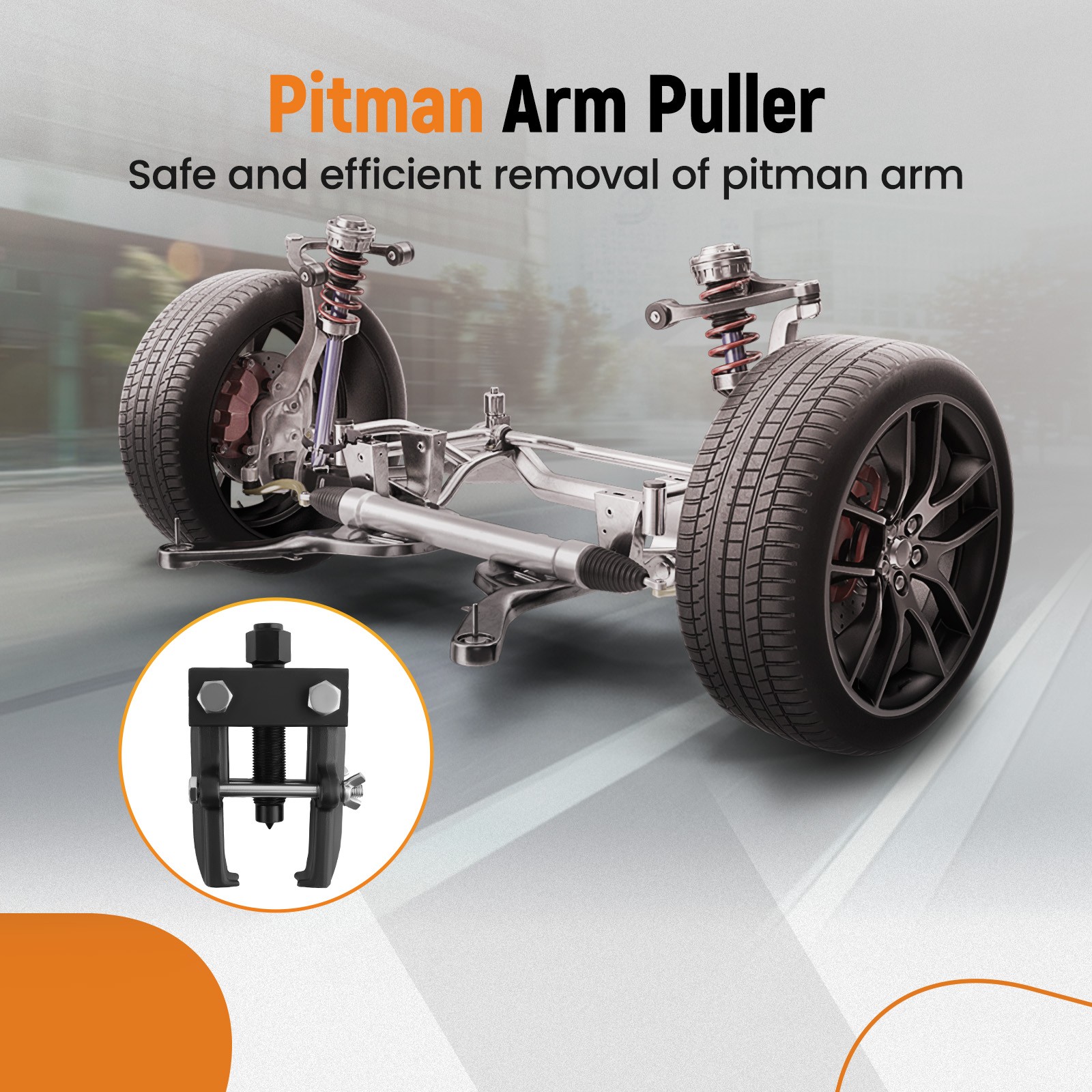 Adjustable Heavy Duty Pitman Arm Puller for Car & Light Truck Repair Tool