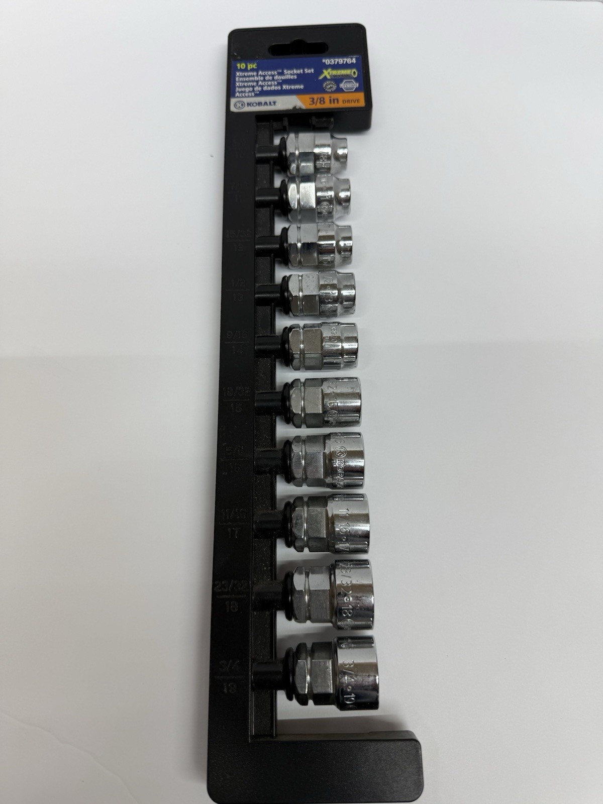 Kobalt Xtreme Access 3/8″ Drive Standard 10pc Socket Set