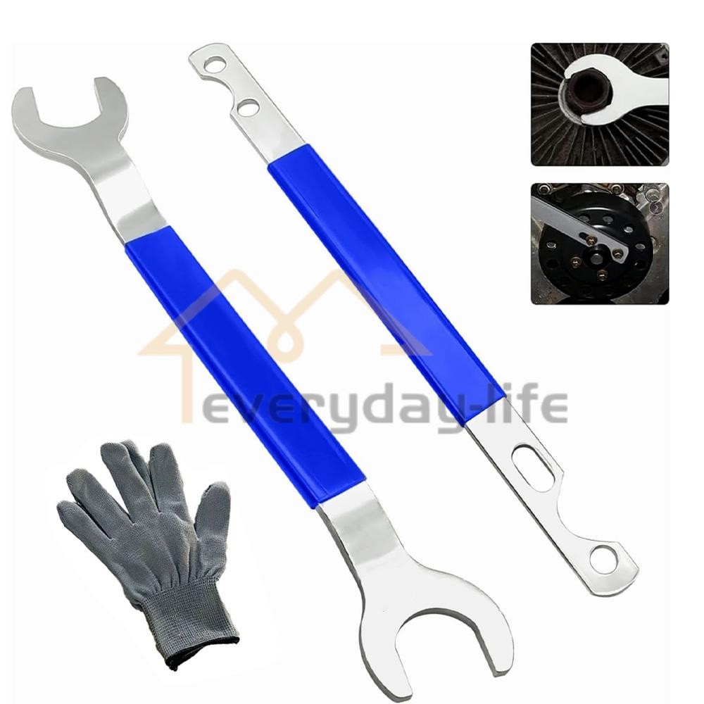 Fan Clutch Wrench Set,32mm & 36mm Wrenches – Essential Tool with Gloves