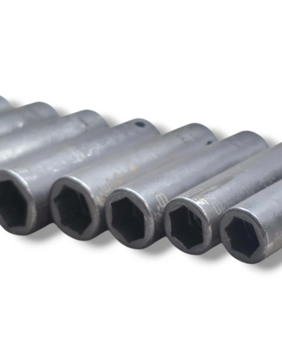 Snap-on 9 Pc 1/2″ Drive SAE Deep Impact Socket Set SIMLM160-SIMLM320 USA w/ Rail