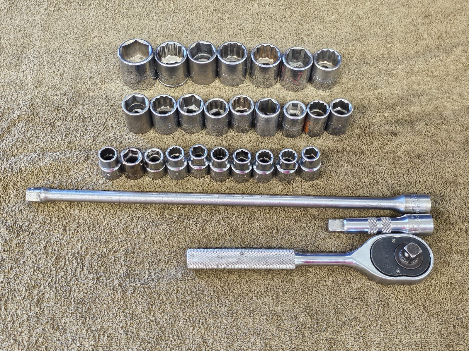 29 Proto Professional Sae Deep Well Socket Ratchet Set 3/8″ Drive 7/8 5/8 1/2″