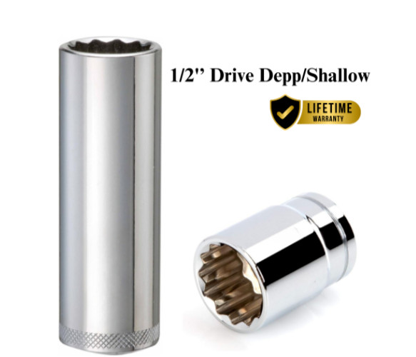 1/2» Inch Drive 12-Point Socket Shallow Deep 8-32mm New