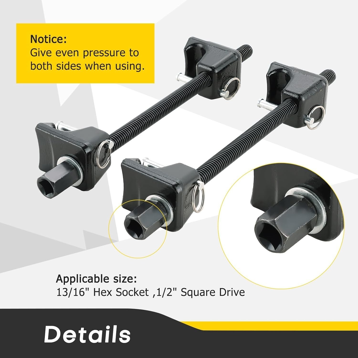 Compresor de Resortes Suspensión 300mm 2Pzs Auto Moto Camión Cuadrado 1/2″