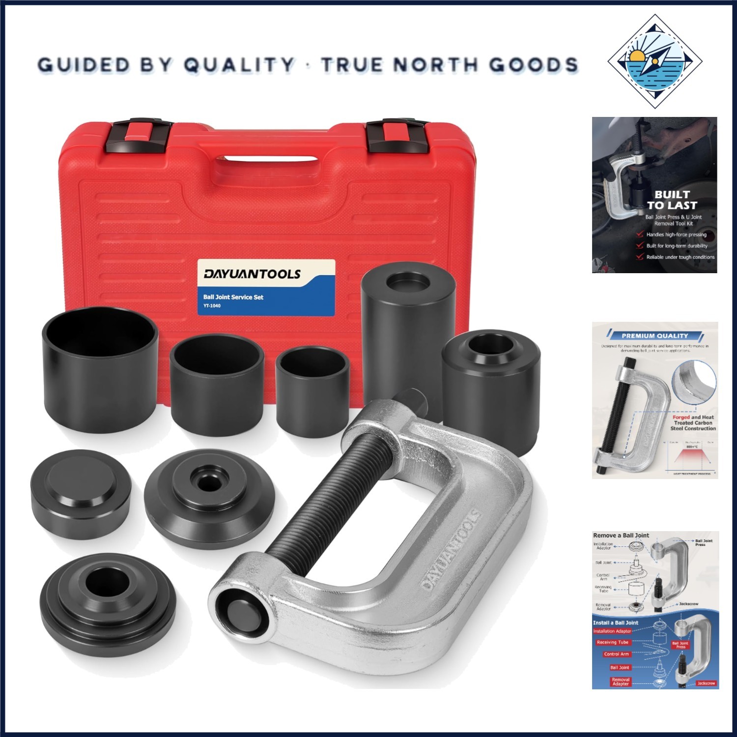 Red Ball Joint Press Kit for 2WD and 4WD Applications with Multiple Tool Options