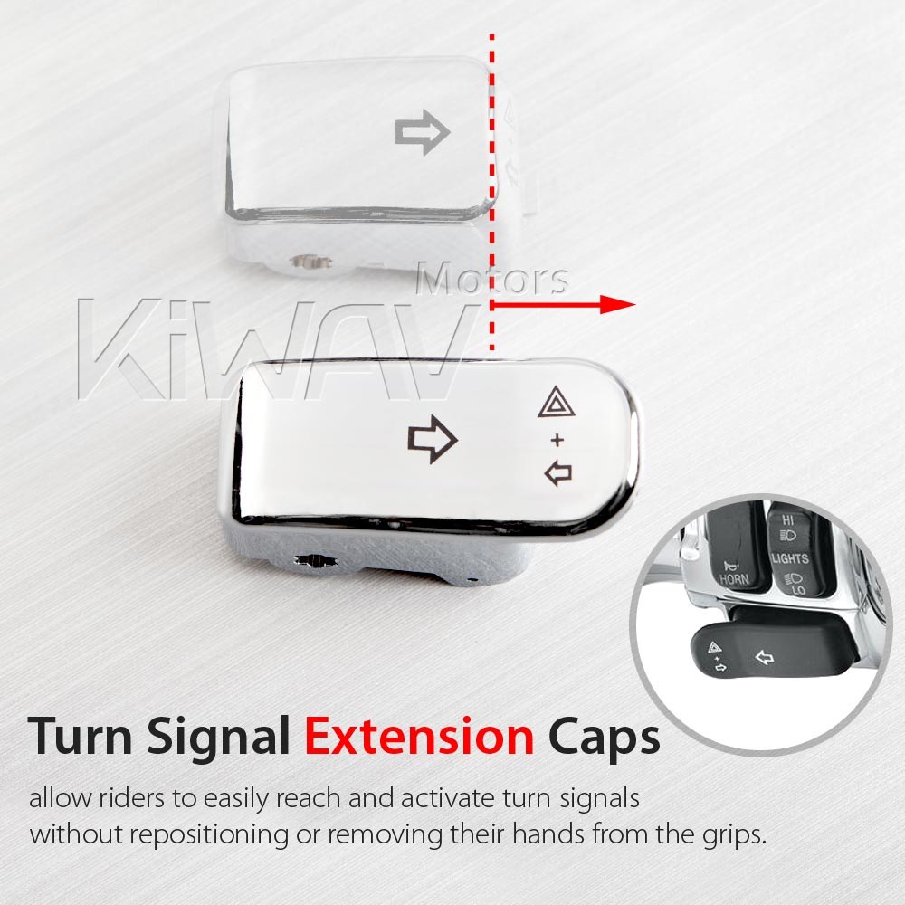 turn signal switch extension extender cap chrome ABS fits 96-10 Softail US STOCK