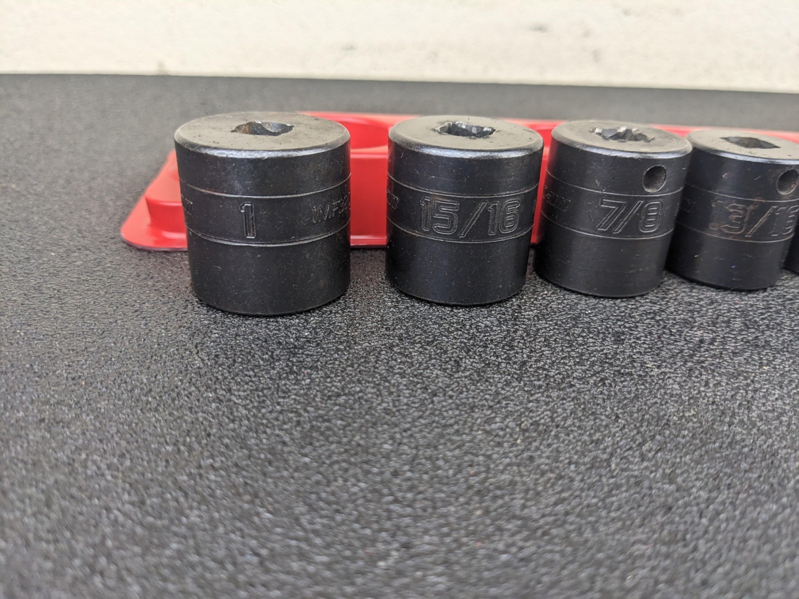 #bm391 Snap On Tools 12 Piece SAE Short 3/8 Impact Sockets Shallow Sockets
