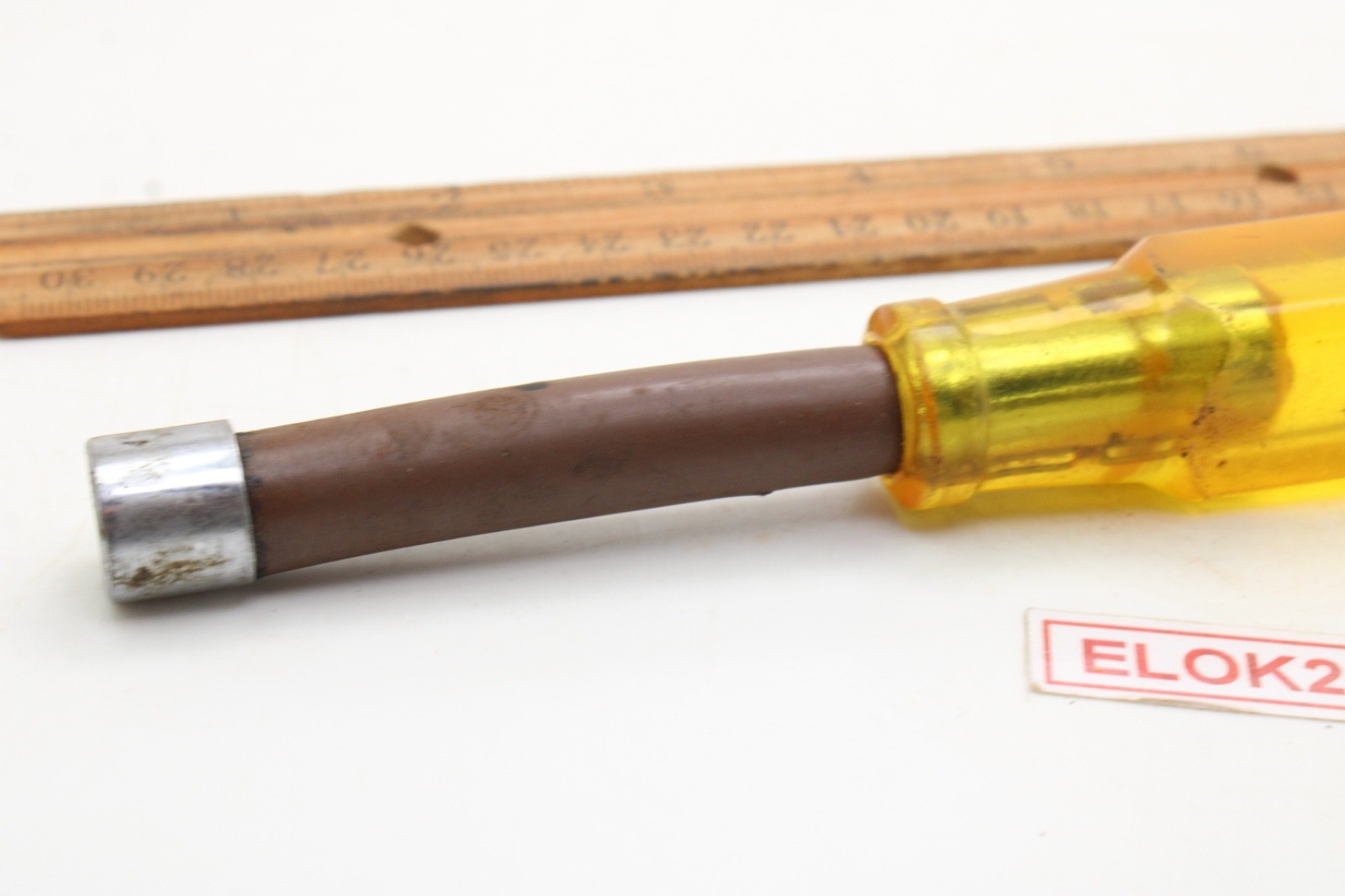 Snap-on ND 114 7/16″ 3″ Shank Brown Insulated Amber Handle Nut Driver USA