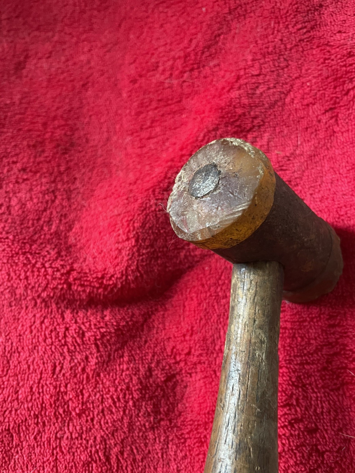 10 oz Amber Plastic Tip Soft Face Hammer Mallet, Well Used See Pictures.