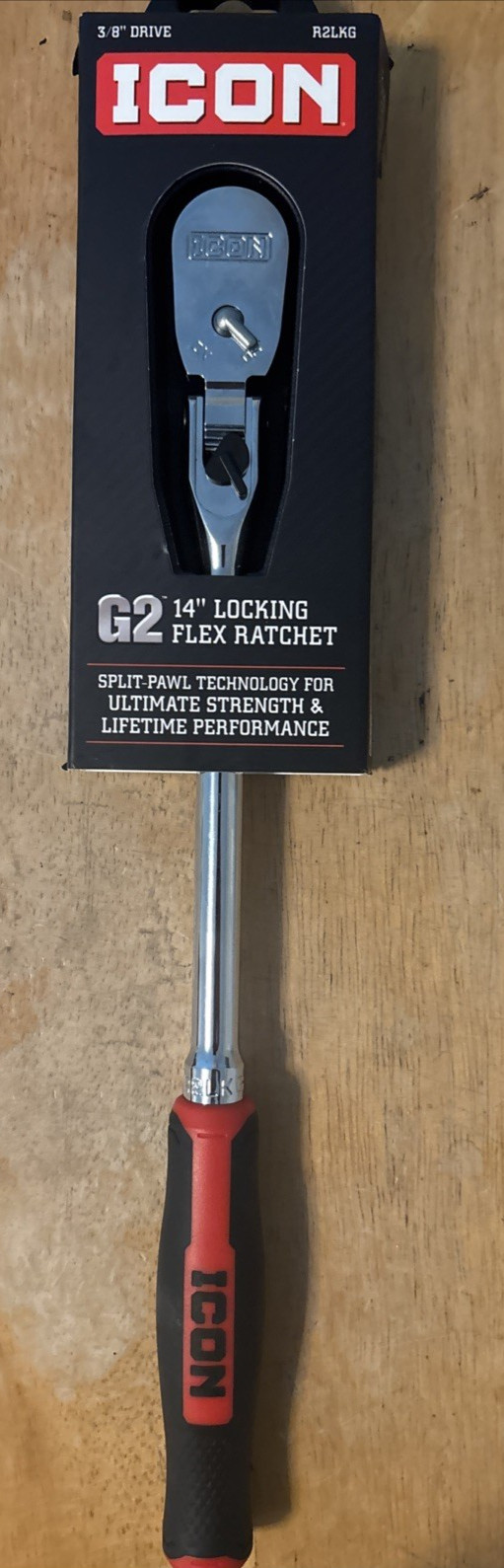 Icon G2 3/8″ 14″ Long Locking Flex Ratchet & Comfort Grip (70446)… FREE S&H!