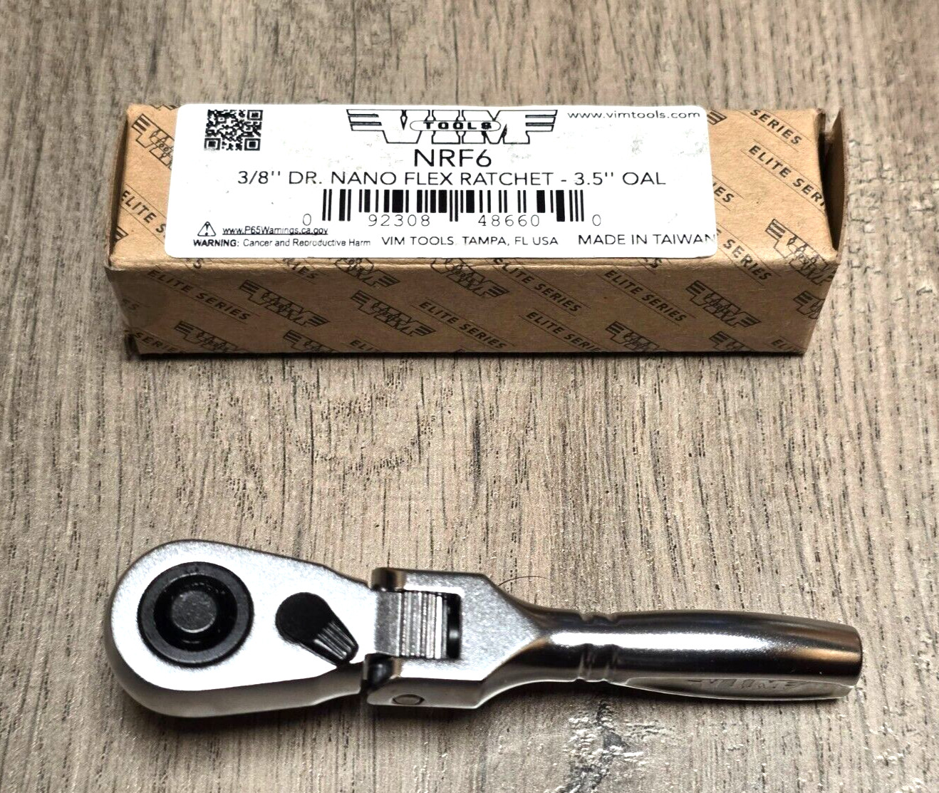 VIM Tools 3/8″ dr Nano Flex Head Quick Release Micro Ratchet, 3.5″ Long #NRF6