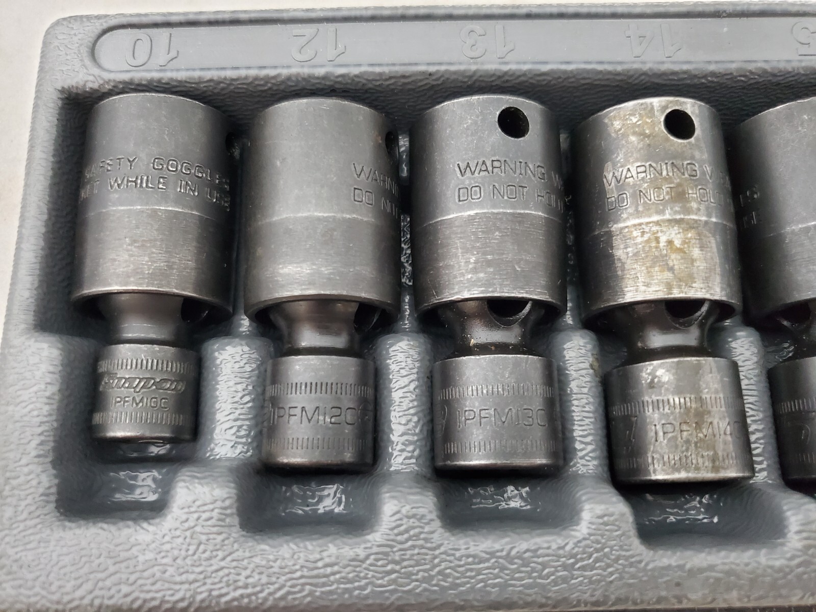 Snap On 207IPFM Metric Flank Drive Shallow Impact Swivel Socket Set, 7Pc 3/8Dr