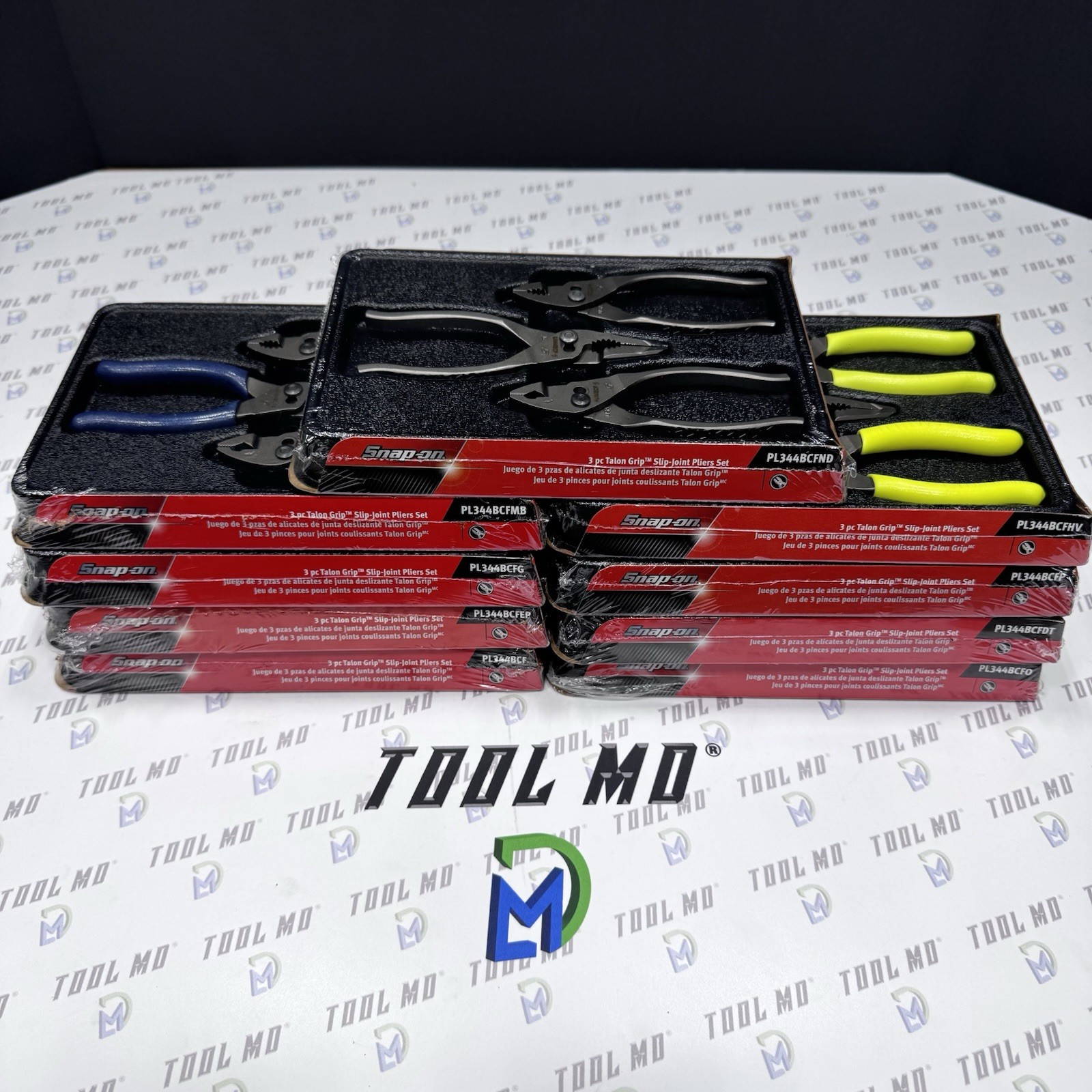 Snap-on Tools USA NEW 27PC Talon Grip Slip Joint Plier Color COLLECTION PL344BCF