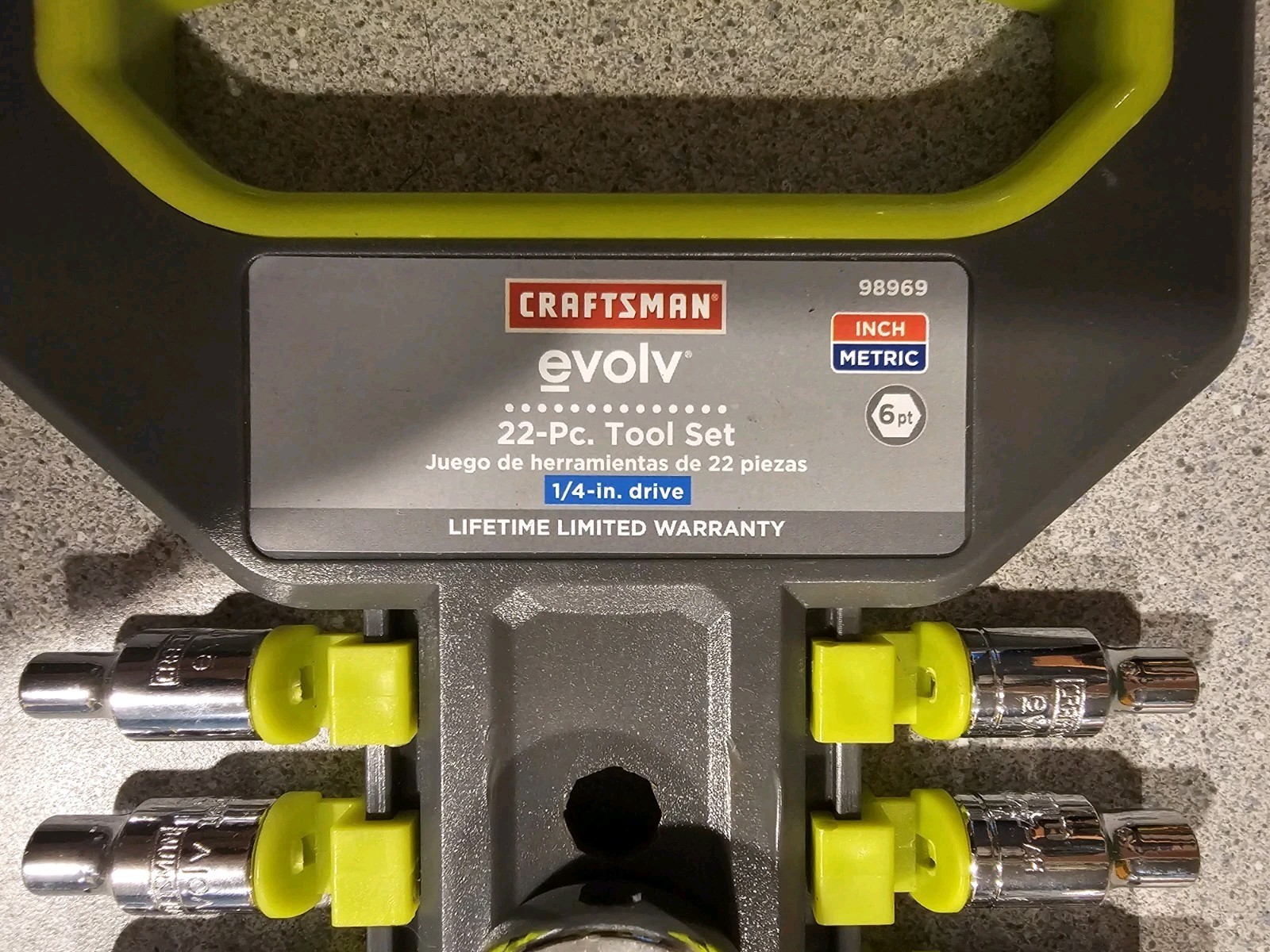 22 Piece Sears Craftsman Evolv 1/4” Metric Ratchet Socket Set 98969 NOS