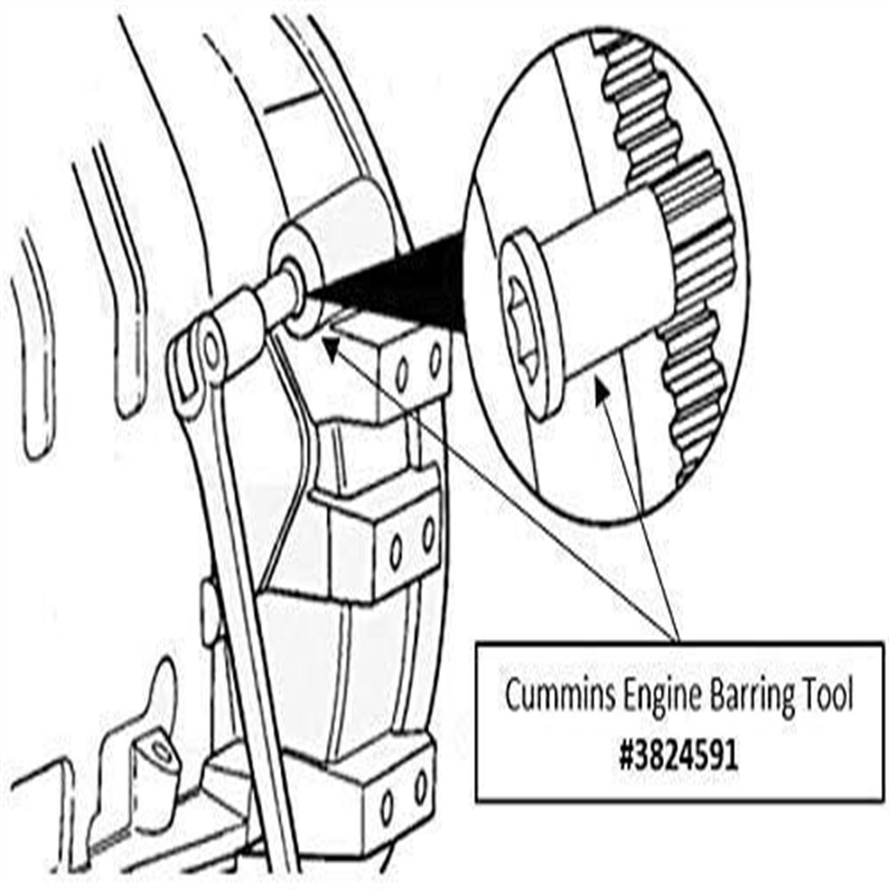 Engine Barring Rotating Tool For Cummins B/C Series & Dodge 3.9L 5.9L 6.7L 8.3L