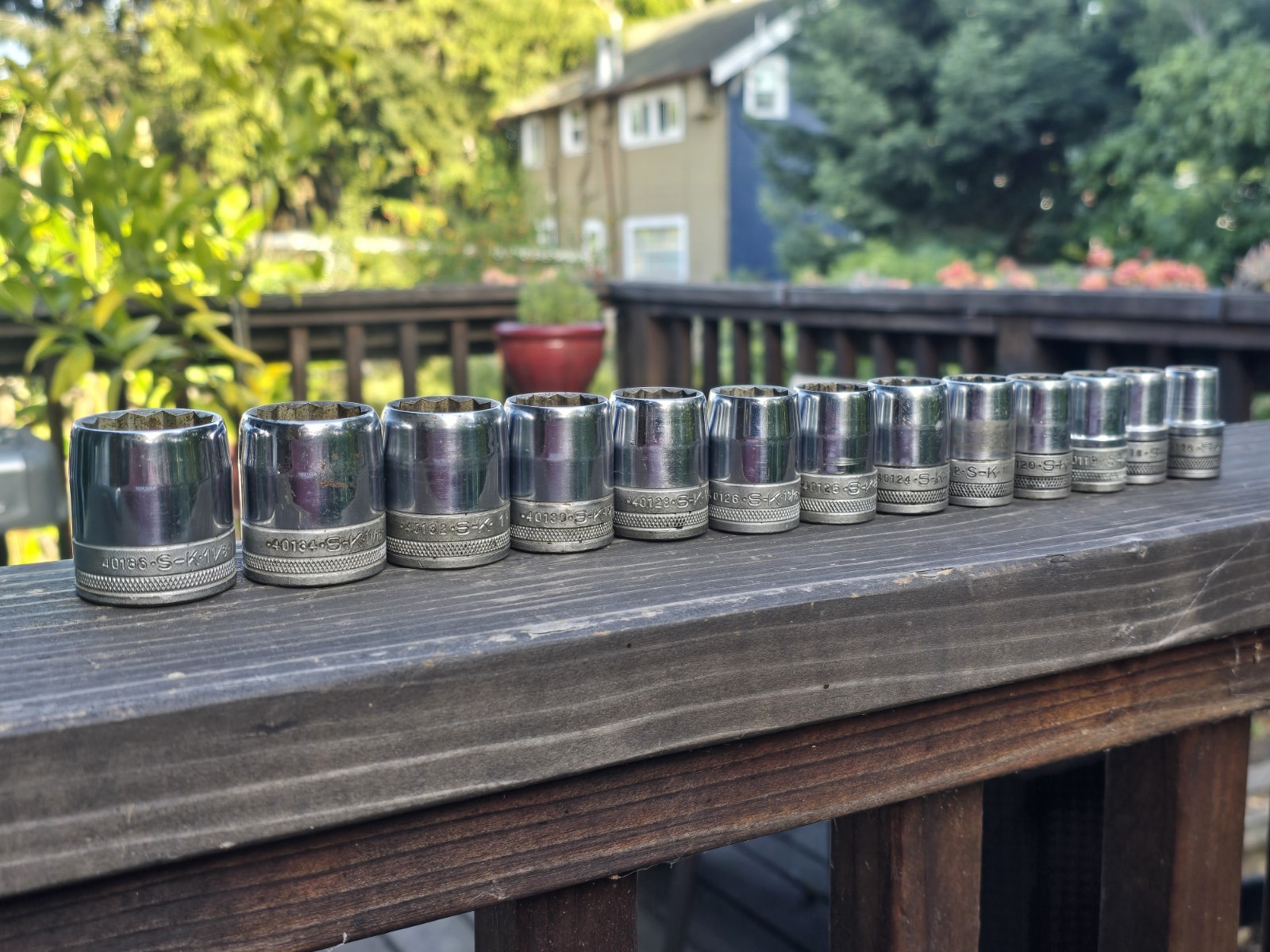 S-K USA 13 Piece 1/2″ Drive 12 Pt. SAE Socket Set 1/2″ – 1-1/8″ SK Knurled