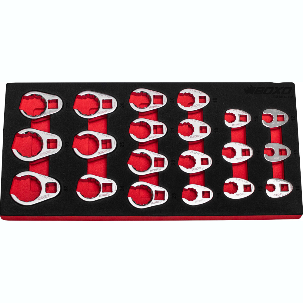 Master Crow Feet Spanner Set 3/8″ & 1/2″ Drive 12 Point 20 Pc BOXO BX654-R2