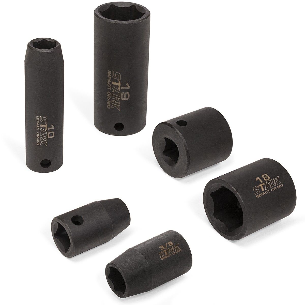 Stark USA 44PCS Impact Socket 3/8″ DR Shallow & Deep SAE & Metric w/ Carry Case