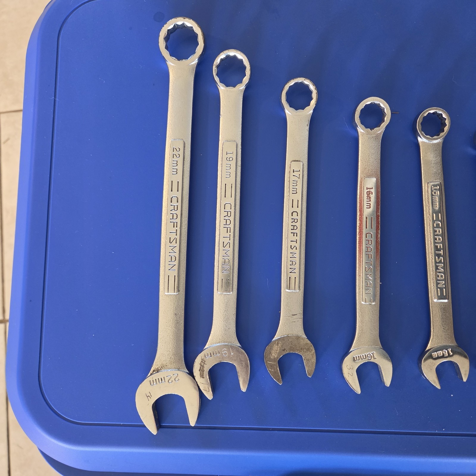 Craftsman Tools USA 12 pc V VV VA 8mm-17mm 19mm 22mm Metric Combo Wrench