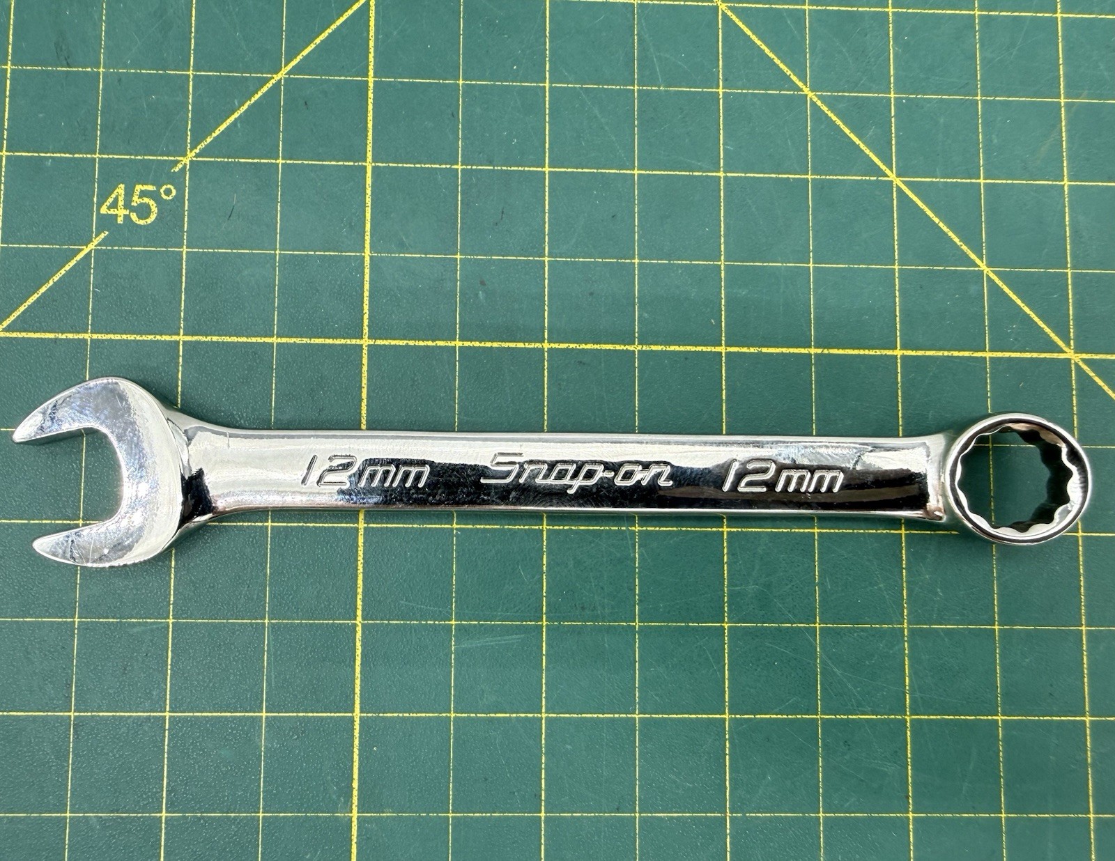 Snap-on Tools OEXM12B 12mm Metric 12pt SHORT Chrome Combination Wrench USA NEW