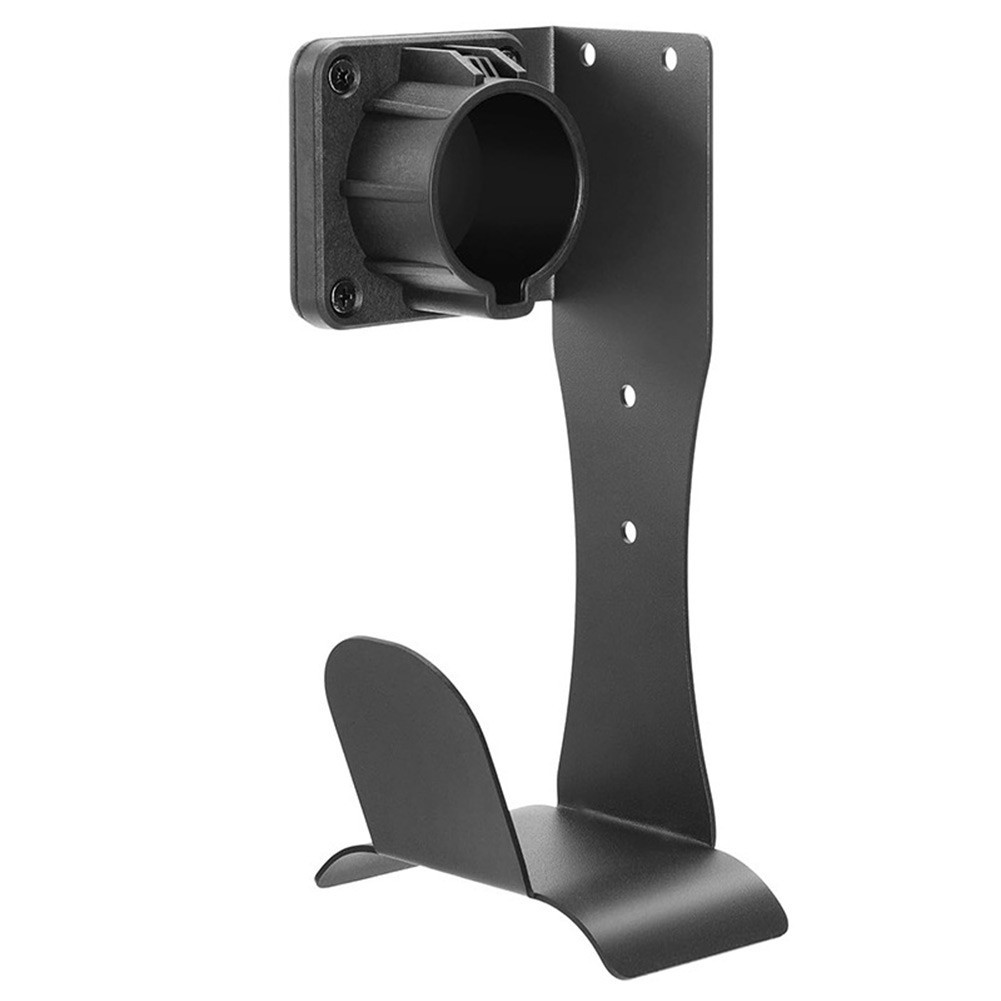 Black Wall Mount Stainless Steel Bracket for J1772 EV Charging Cable Holder