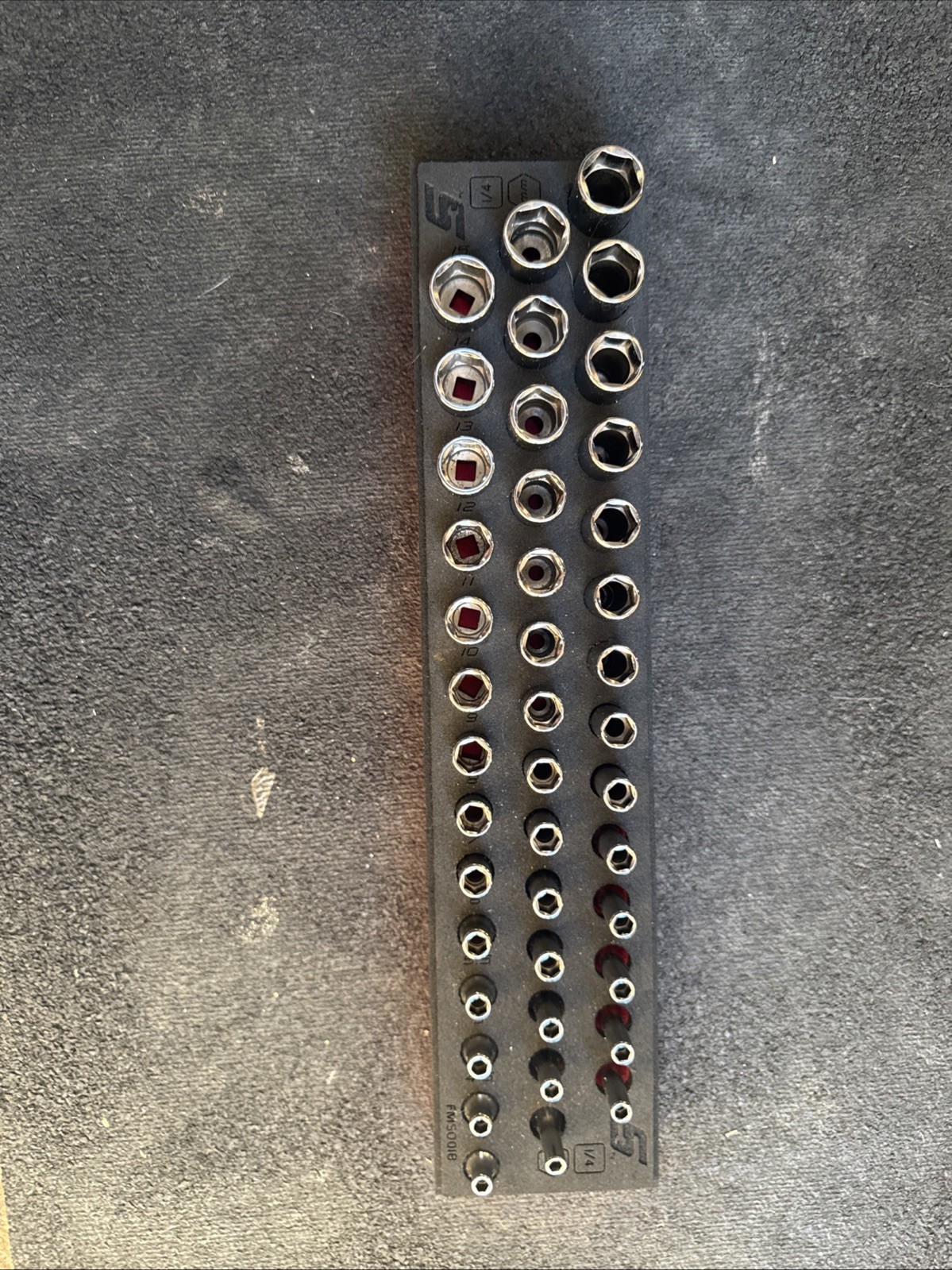 For Snap-on NEW 42PIECE 1/4″ Drive 6-Point Metric Socket Set /Red PRO-FI Foam